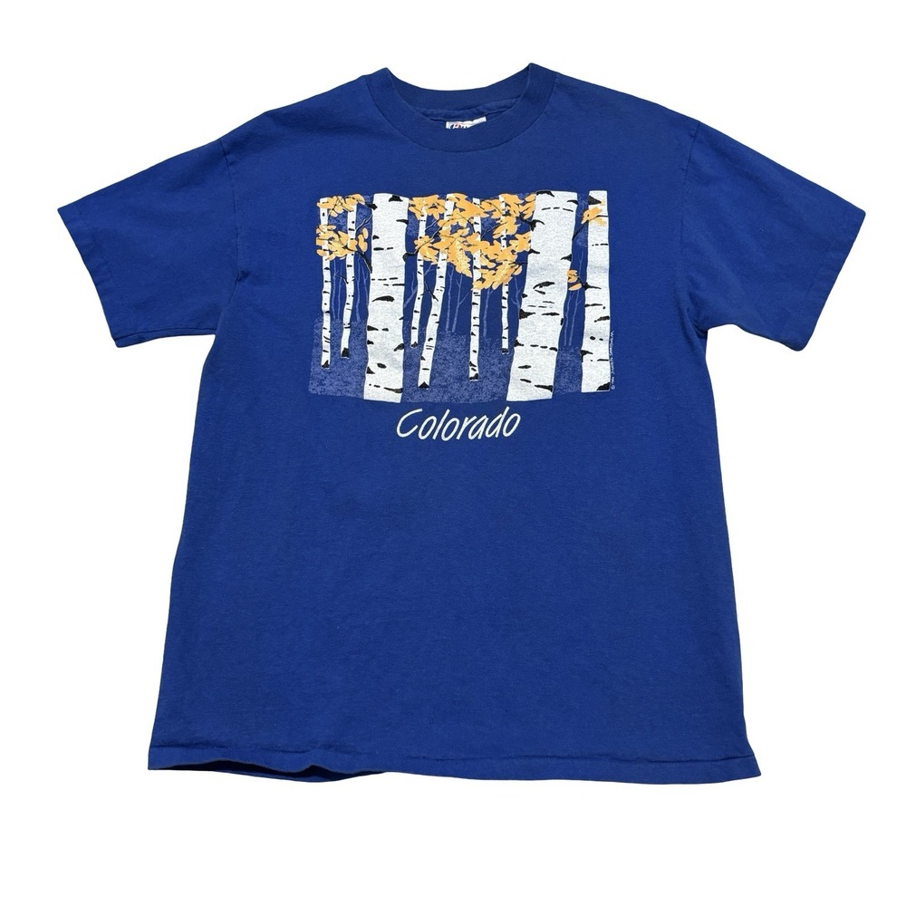 Vintage 80s Colorado Santa Fe Sportswear Forest T Shirt Size Large 19 x 27